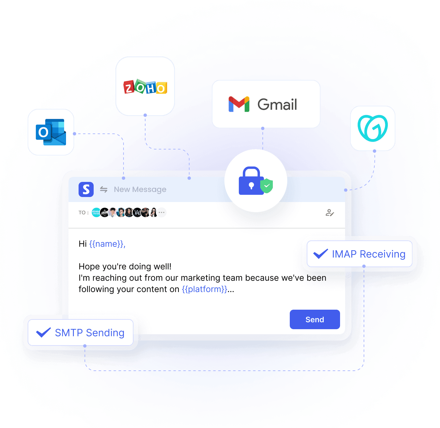 Email integration setup interface
