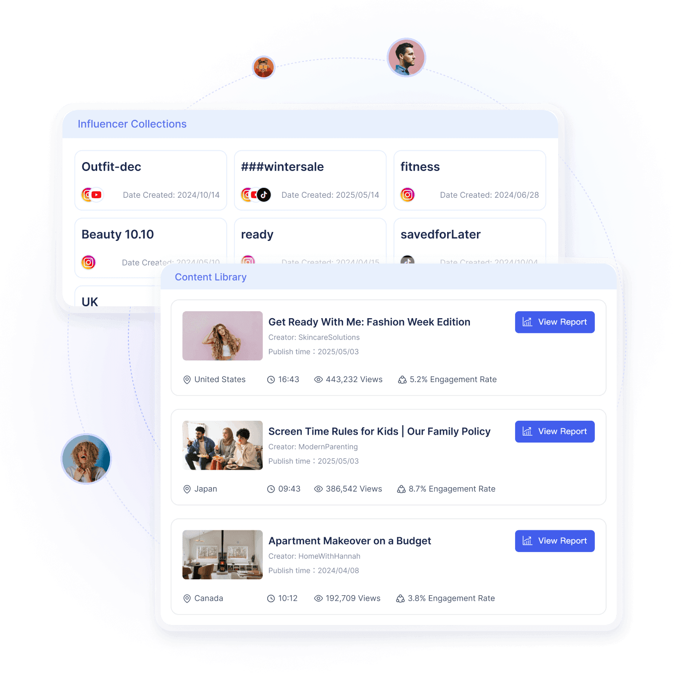 Creator library and lists interface