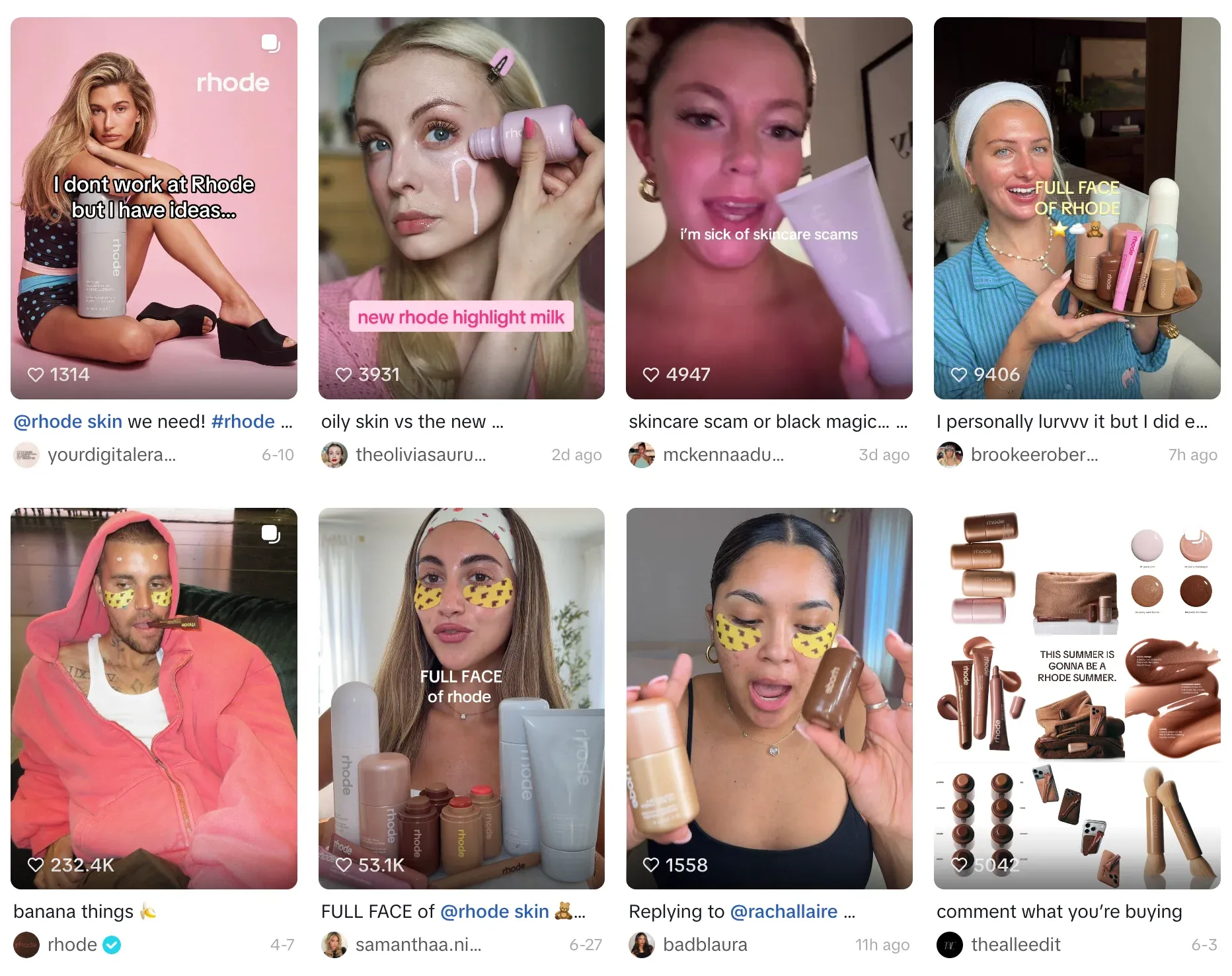 Rhode Skin’s product seeding campaign